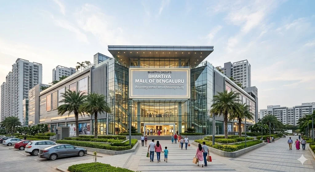 Shopping malls and retail entertainment destinations located in close proximity to Bhartiya Garden Enclave.