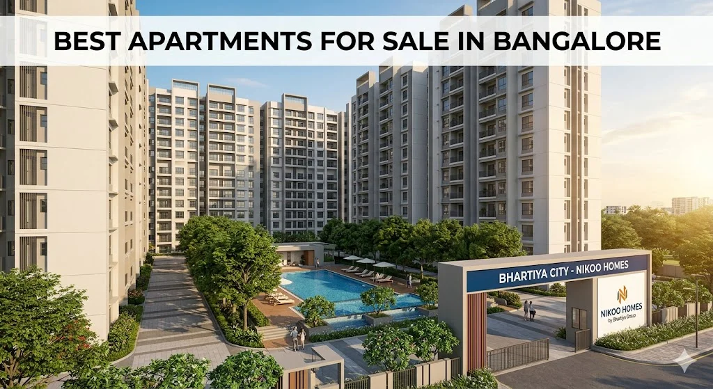 Map and overview of the best apartments for sale in Bangalore's high-growth real estate corridors, including North and East Bangalore.
