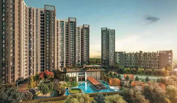 Aerial view of the Godrej MSR City luxury residential township located in Shettigere near Devanahalli and Bangalore Airport.
