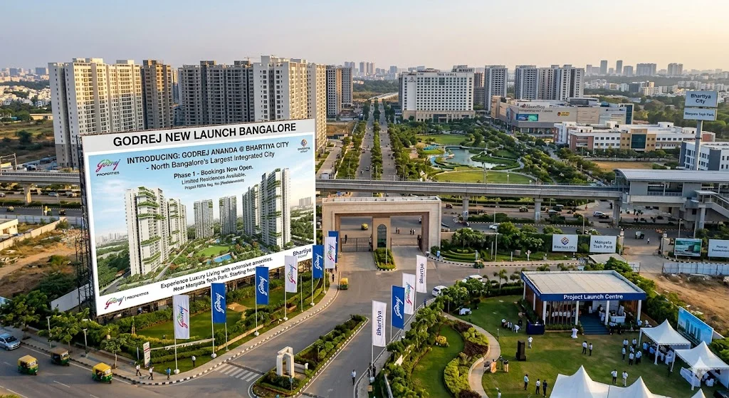 Master plan and architectural view of upcoming Godrej new launch residential projects in Bangalore