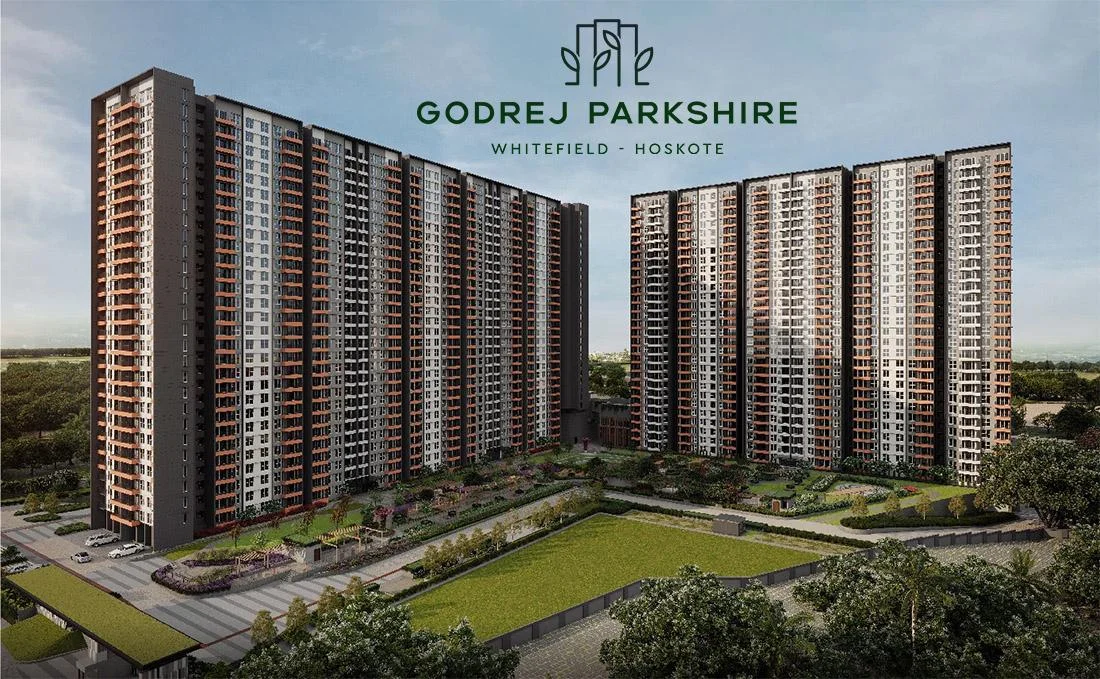 Map view of Godrej Parkshire in Hoskote, East Bangalore, showcasing seamless connectivity to Whitefield, ITPL, and the upcoming Satellite Town Ring Road.