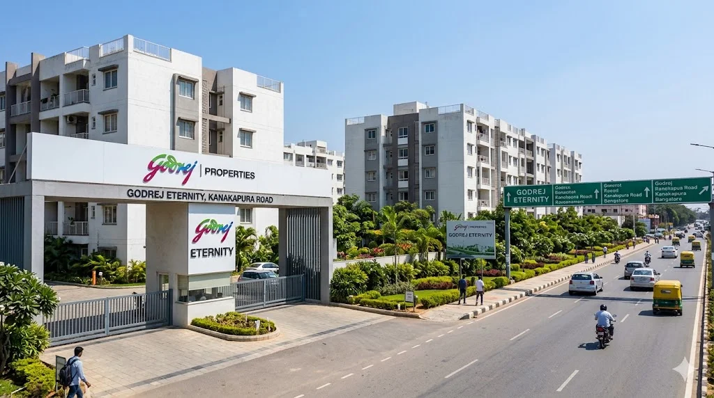Map and overview of Godrej Properties residential projects and new property launches across Bangalore's top growth corridors.