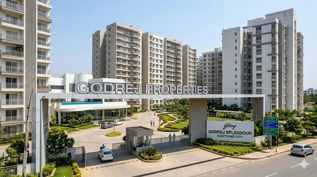 Exterior view of Godrej Nurture residential apartments and family amenities located near Electronic City Phase 1, South Bangalore.