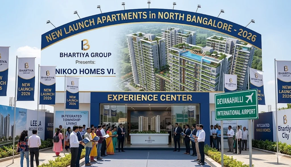 Master plan of new launch luxury apartments in North Bangalore highlighting proximity to the Aerospace Park and the Airport corridor.