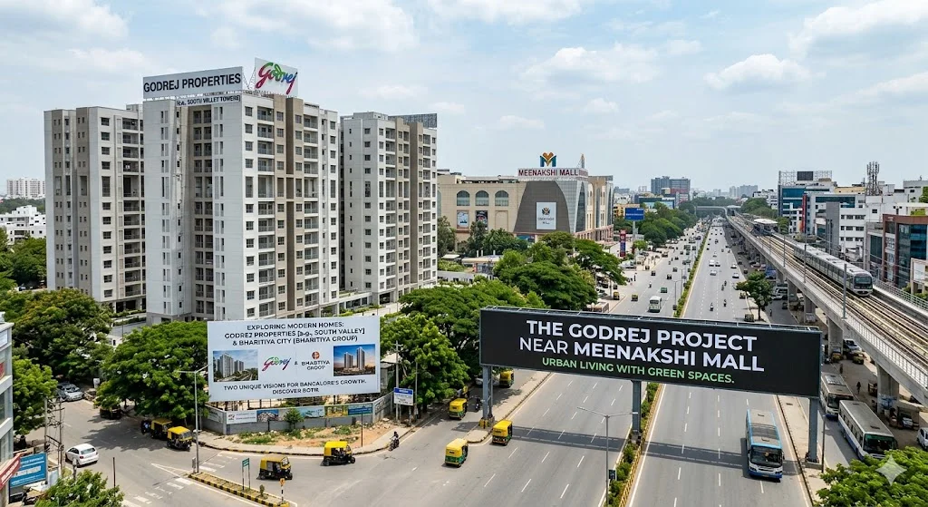 Map and location view of the new Godrej Bannerghatta residential project situated near Royal Meenakshi Mall in South Bangalore.
